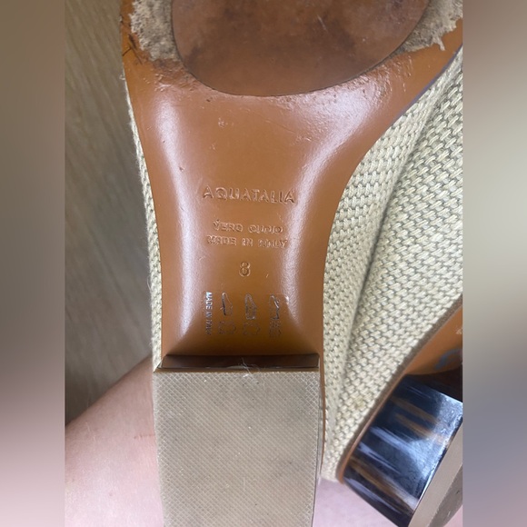 Aquatalia Fife Woven Leather Mule Canvas Slide - Picture 10 of 10